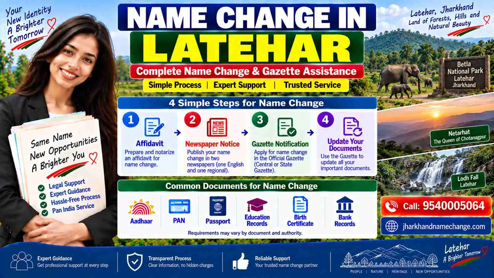Name change in Latehar: the district court notary, the Latehar birth records counter, the far-flung block offices and the forest village land records a local applicant deals with